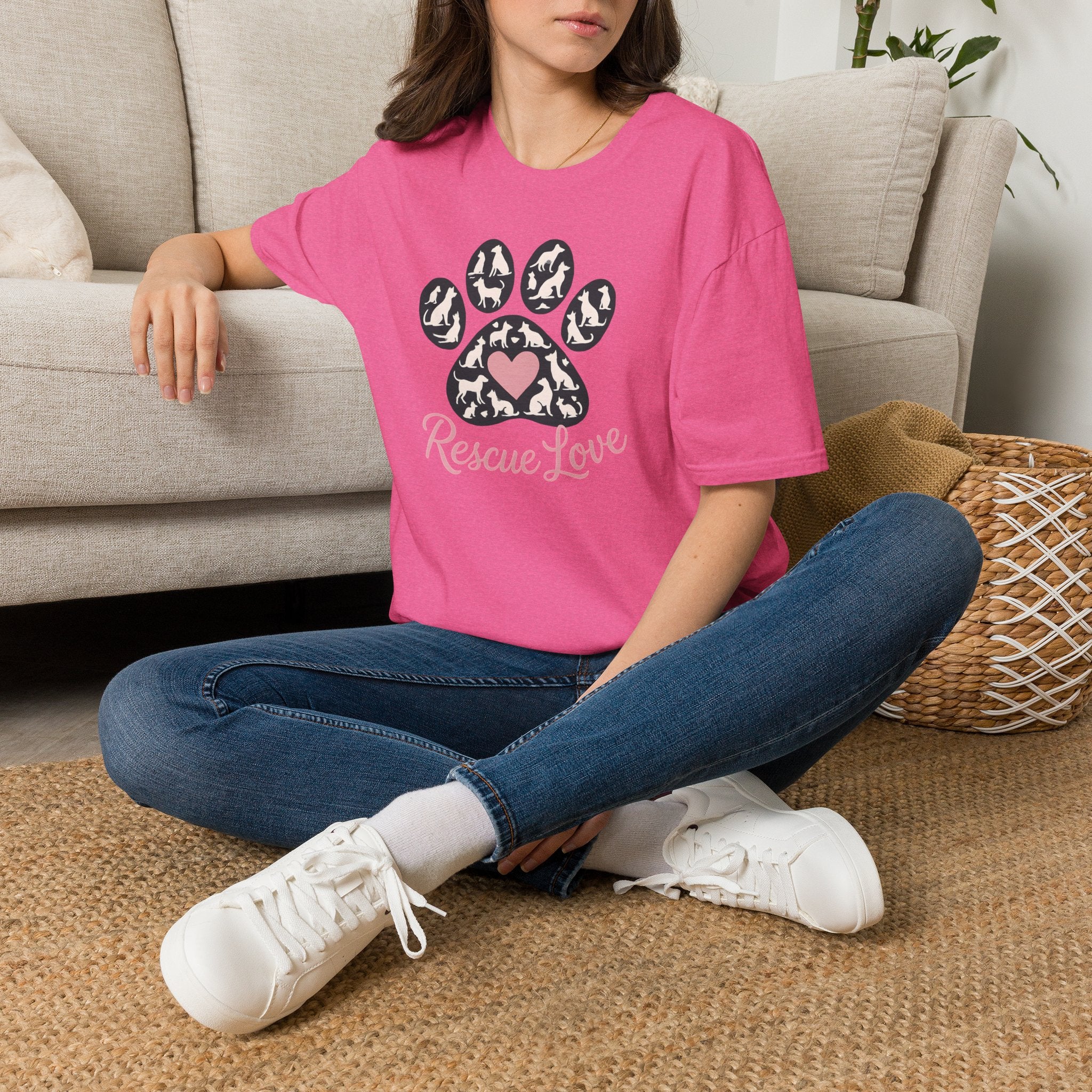 Rescue Love Paw Print T-Shirt