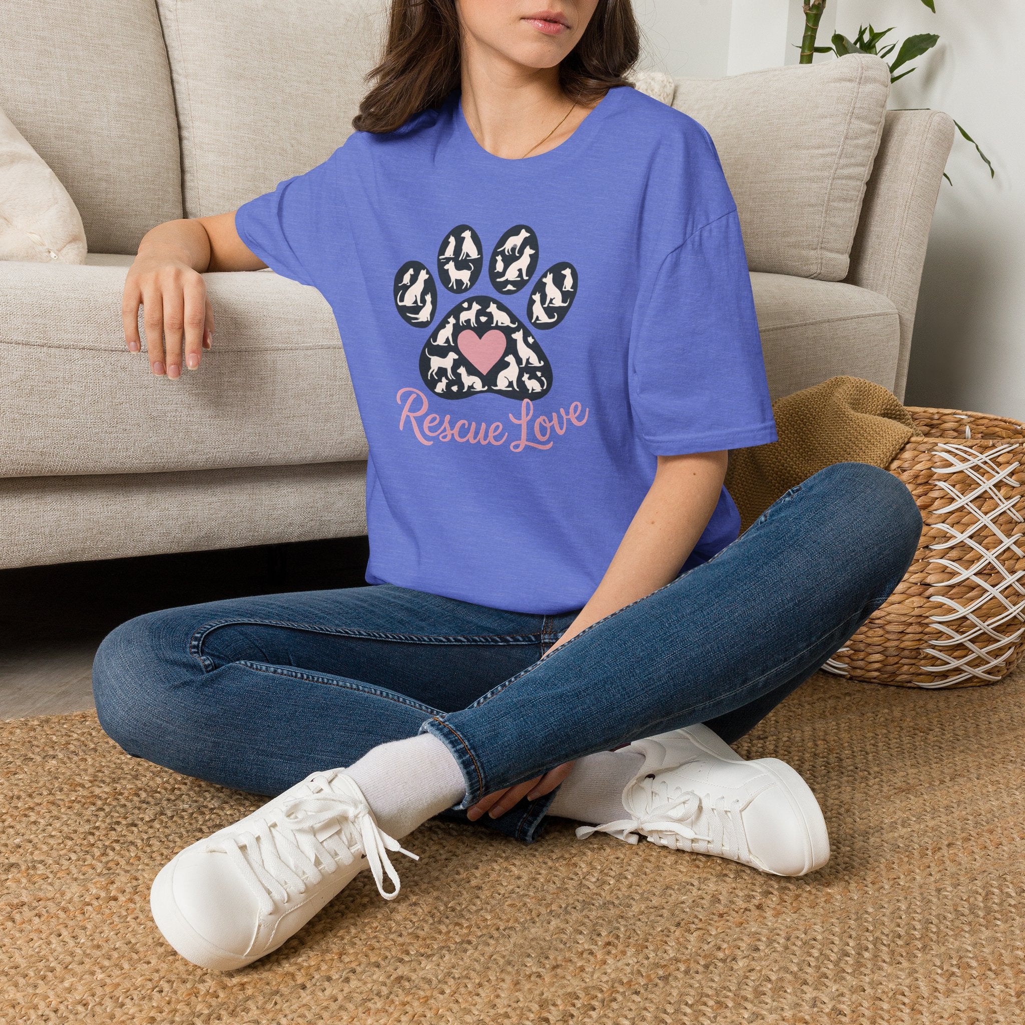 Rescue Love Paw Print T-Shirt