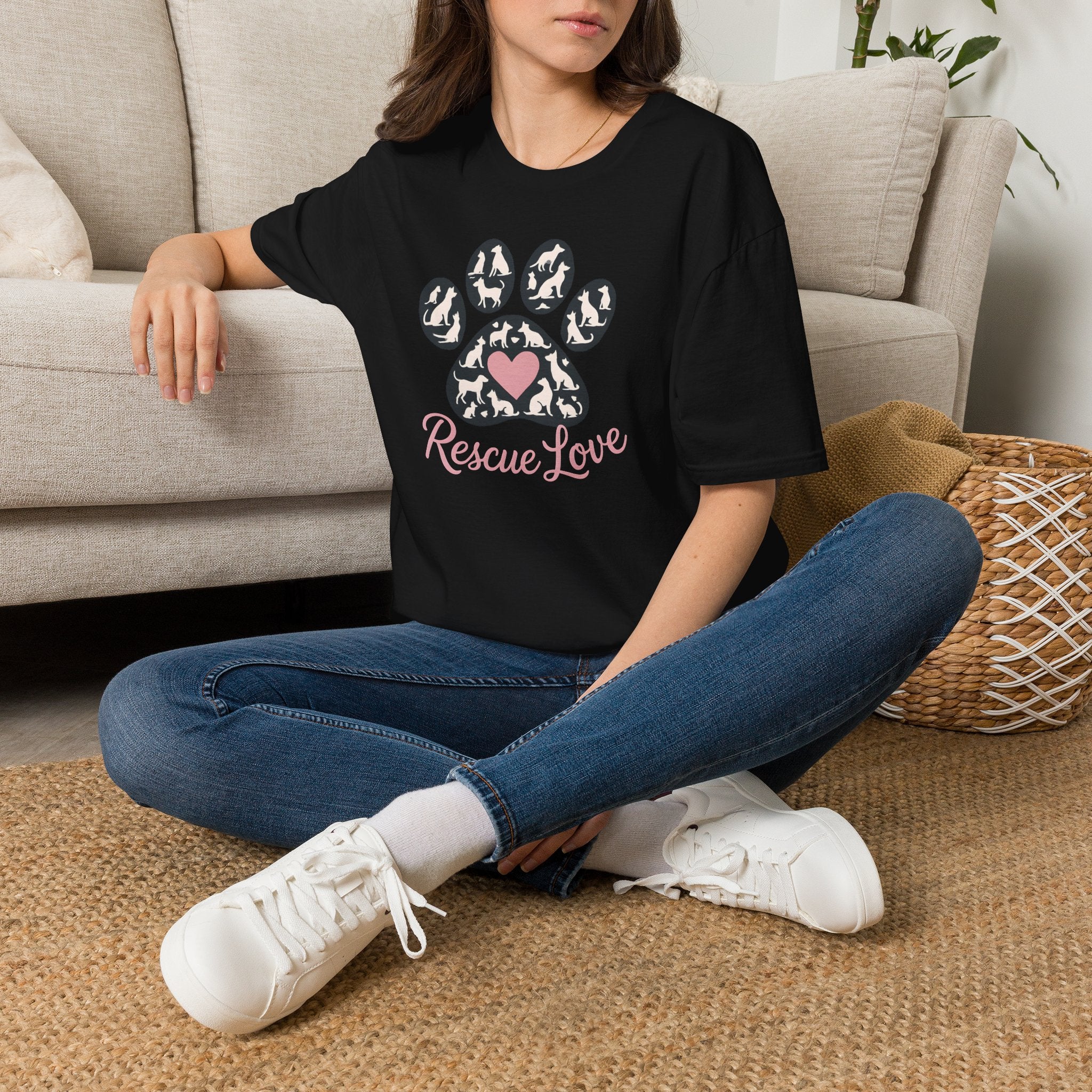 Rescue Love Paw Print T-Shirt