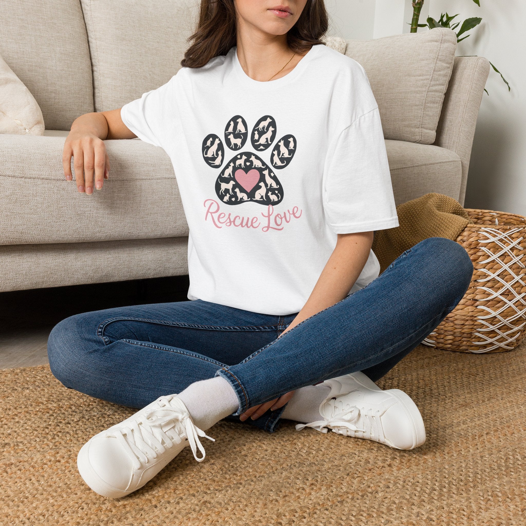 Rescue Love Paw Print T-Shirt